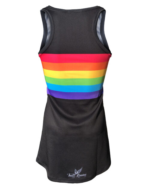 Fancy Running Black Rainbow Womens Running Dress Back